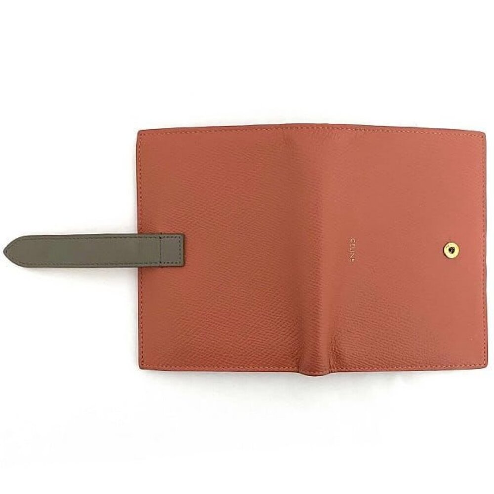 Celine Strap Wallet Red Gray Antique Rose - Picture 5 of 10